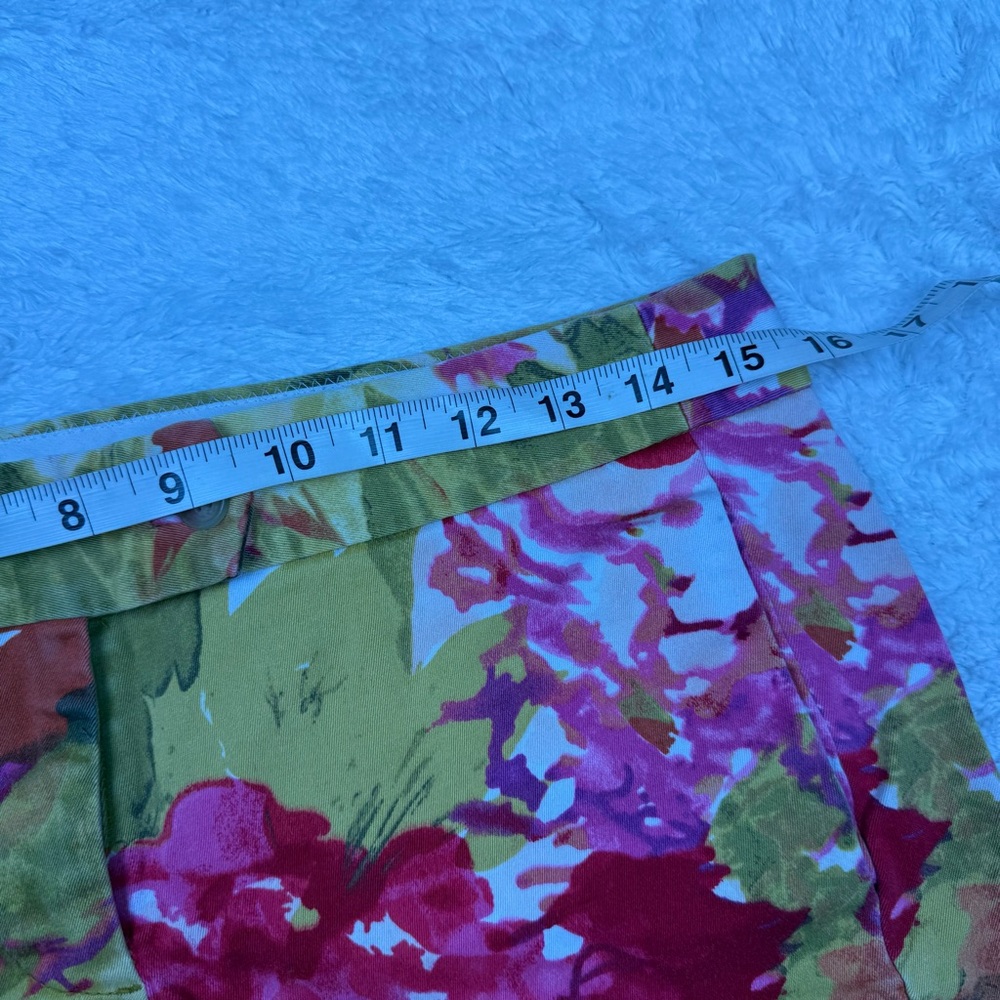 J. Crew High Waist Floral Shorts - Green and Red - Picture 3 of 5